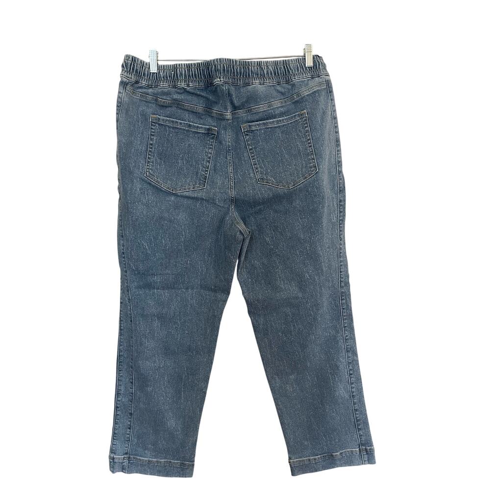 Lane Bryant Jeans Women’s 18 Blue Denim Stretch Drawstring Waistband Relaxed - Picture 2 of 10